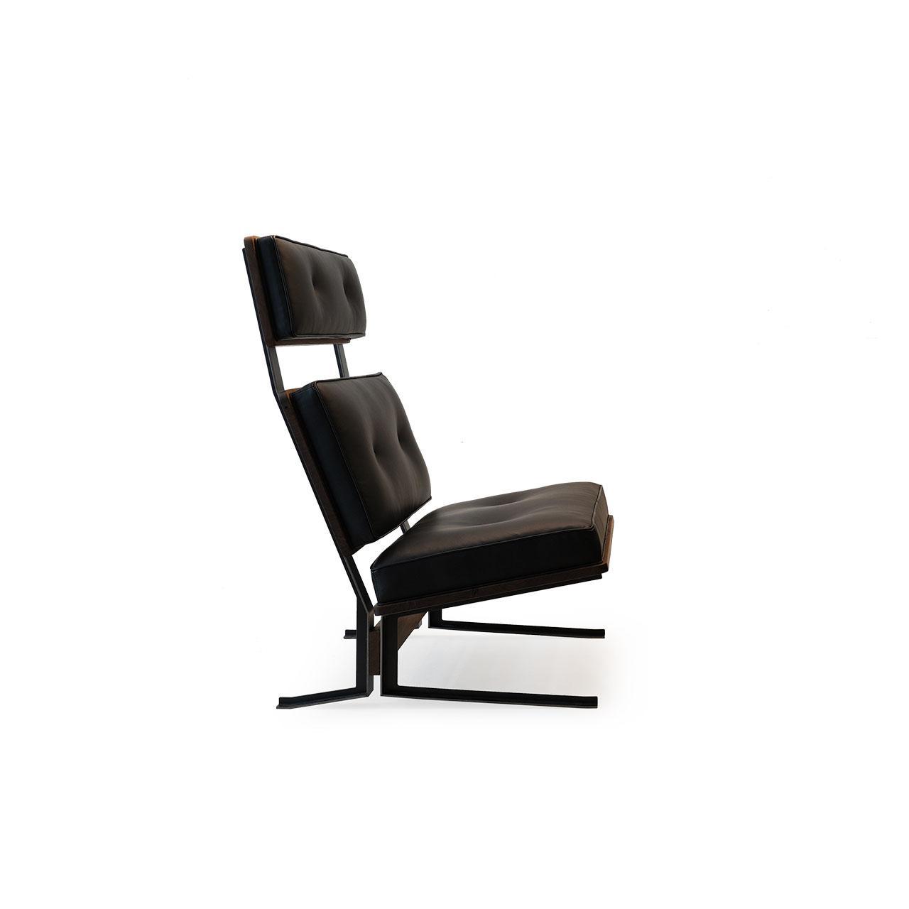SUITE Lounge chair High + Ottoman (Black) / Restore