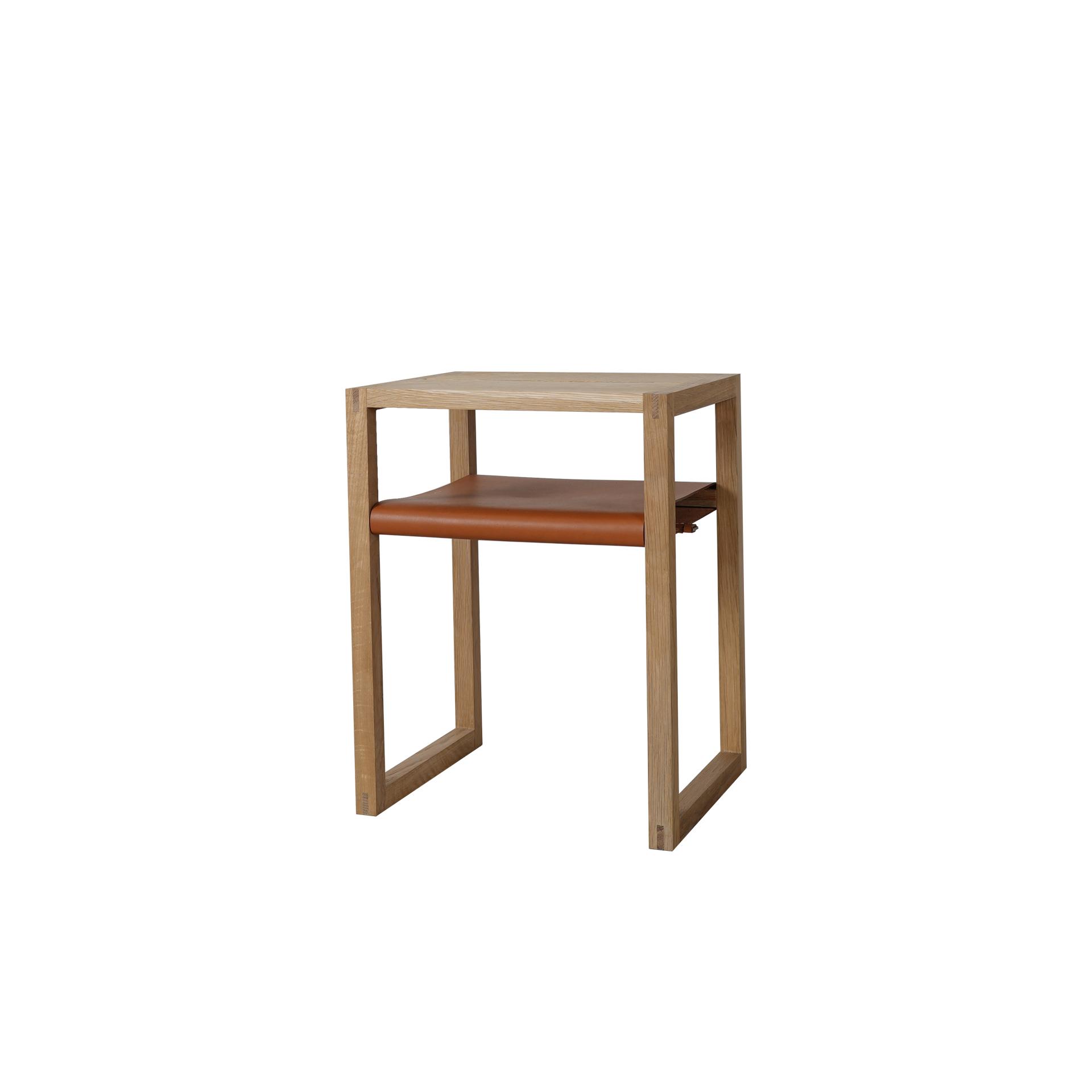 ALCOVE Stool / Stackable  / Leathers shelf / Restore